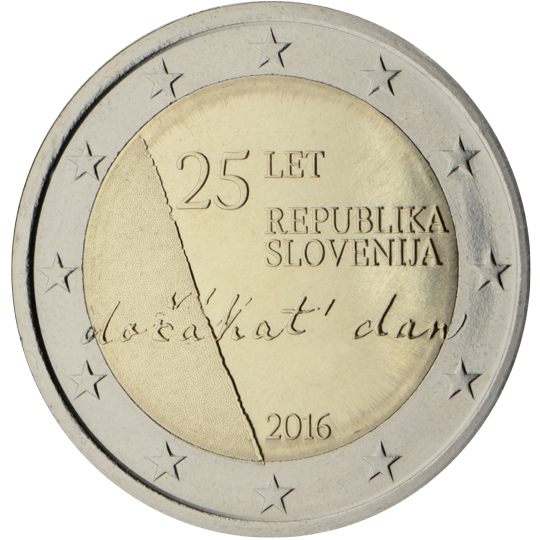 2 euro Slovenia 2016, 25° anniv. Indipendenza della Slovenia
