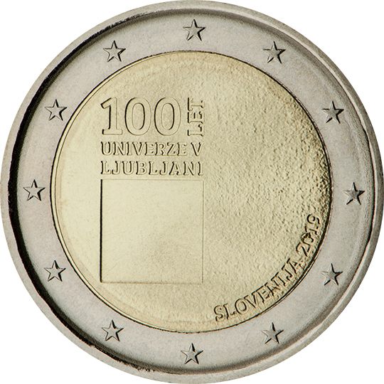 2 euro Slovenia 2019, 100° anniv. fondazione Università di Lubiana