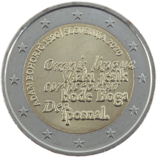 2 euro Slovenia 2020, 500° anniv. nascita Adam Bohorič