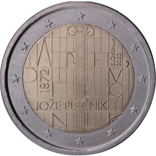 2 euro Slovenia 2022, 150° anniv. nascita di Jože Plečnik
