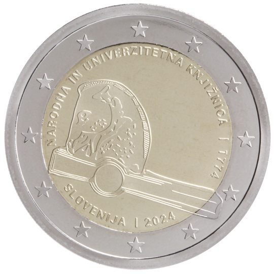 2 euro Slovenia 2024, 250° anniv. Biblioteca Nazionale e Universitaria