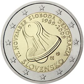 2 euro Slovacchia 2009, 17 novembre: giornata di lotta per la libertà e la democrazia - 20° anniv.