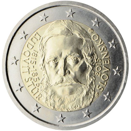 2 euro Slovacchia 2015, 200° anniv. nascita Ľudovít Štúr
