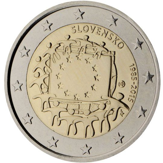 2 euro Slovacchia 2015, 30° anniv. bandiera europea