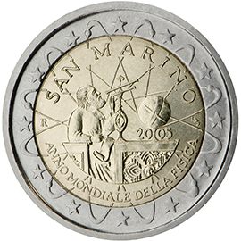 2 euro San Marino 2005, Anno mondiale della fisica