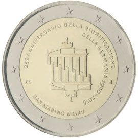 2 euro San Marino 2015, 25° anniv. riunificazione della Germania