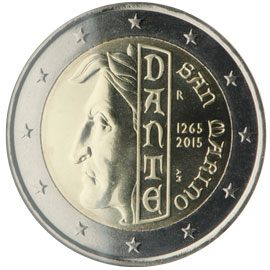 2 euro San Marino 2015, 750° anniv. nascita Dante Alighieri