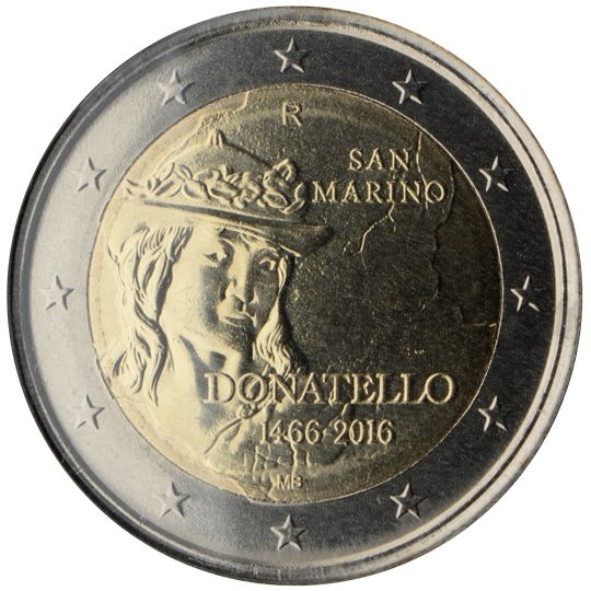 2 euro San Marino 2016, 550° anniv. morte Donatello