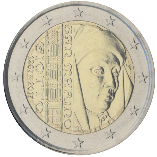 2 euro San Marino 2017, 750° anniv. nascita Giotto