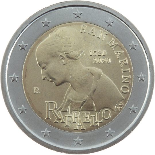 2 euro San Marino 2020, 500° anniv. morte Raffaello Sanzio