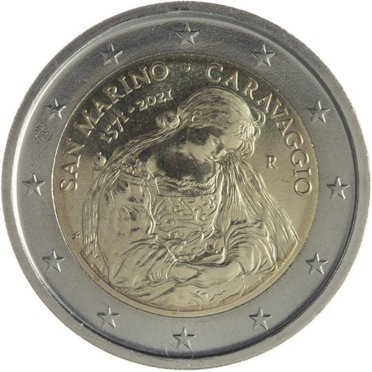 2 euro San Marino 2021, 450° anniv. nascita Caravaggio