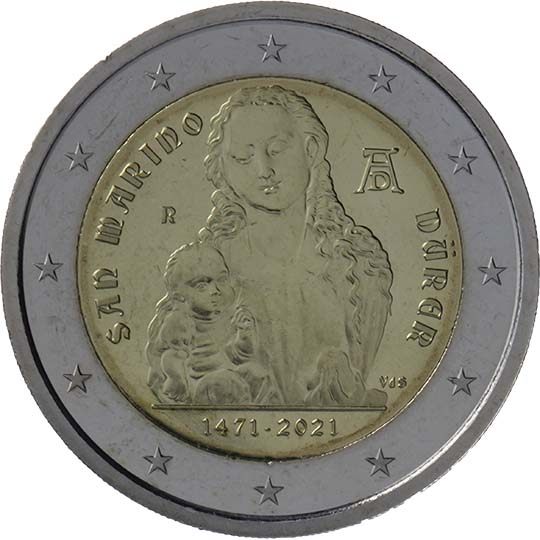 2 euro San Marino 2021, 550° anniv. nascita Albrecht Dürer