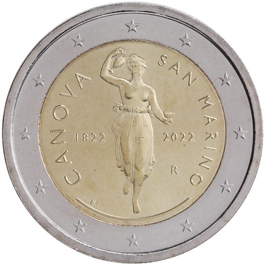 2 euro San Marino 2022, 200° anniv. morte Antonio Canova