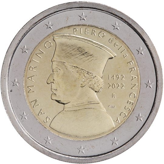 2 euro San Marino 2022, 530° anniv. morte Piero della Francesca
