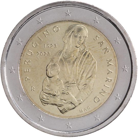 2 euro San Marino 2023, 500° anniv. morte Perugino