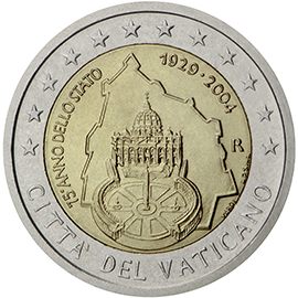 2 euro Vaticano 2004, 75° anniv. Istituzione dello Stato del Vaticano 1929-2004