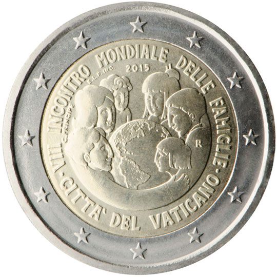 2 euro Vaticano 2015, VIII incontro mondiale delle famiglie