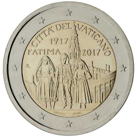 2 euro Vaticano 2017, 100° anniv. Apparizioni di Fatima