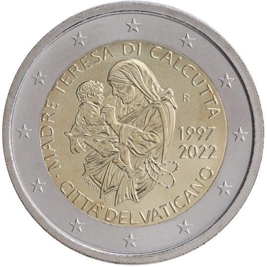 2 euro Vaticano 2022, 25° anniv. morte Madre Teresa di Calcutta