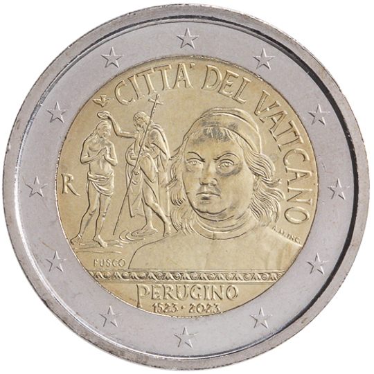 2 euro Vaticano 2023, 500° anniv. morte del Perugino