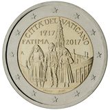 2 euro Vaticano 2017, 100° anniv. Apparizioni di Fatima