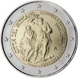 2 euro Vaticano 2019, 25° anniv. Restauro Cappella Sistina