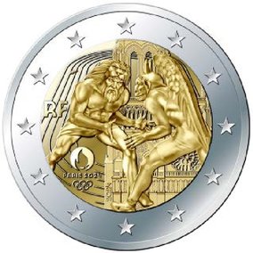2 euro Francia 2024, XXXIII Giochi Olimpici Parigi 2024 - Ercole e la lotta