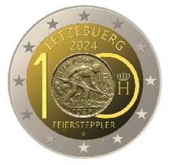 2 euro Lussemburgo 2024, 100° anniv. franco lussemburghese con il Feierstëppler
